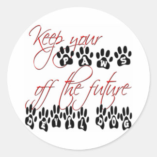 USMC Behalte Ihre Pfoten vom zukünftigen Teufelshu Runder Aufkleber