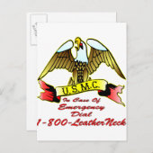 USMC bei Notrufnummer 1-800-LeatherNeck Postkarte (Vorne/Hinten)