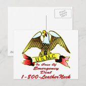 USMC bei Notrufnummer 1-800-LeatherNeck Postkarte (Vorne/Hinten)