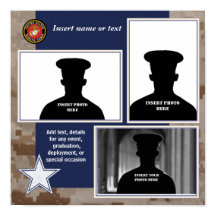 USMC Camouflage und Blue Foto Collage