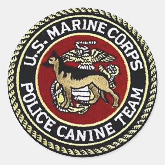 USMC CANINE TEAM RUNDER AUFKLEBER (Vorderseite)