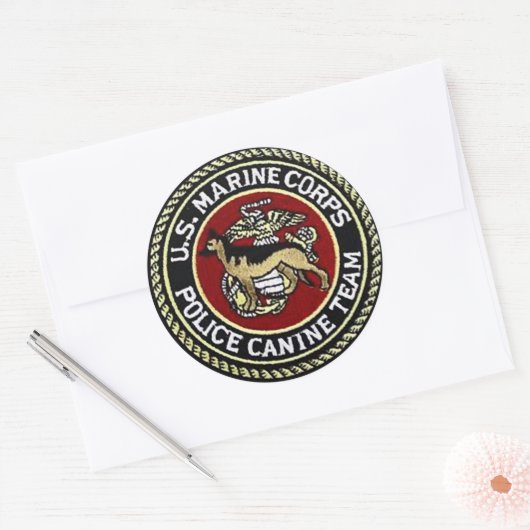 USMC CANINE UNIT RUNDER AUFKLEBER (Umschlag)