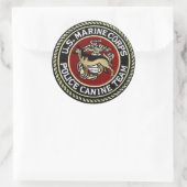USMC CANINE UNIT RUNDER AUFKLEBER (Tasche)