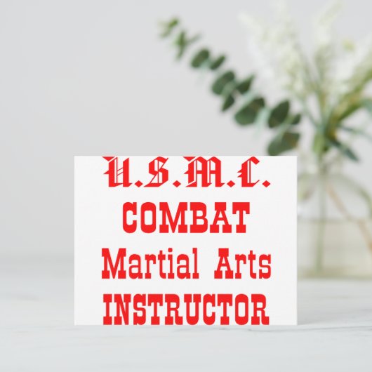 USMC Combat Martial Arts Instructor Postkarte (Stehend Vorderseite)