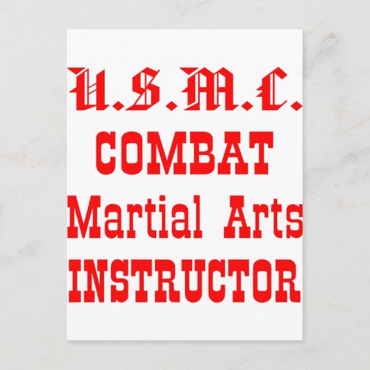 USMC Combat Martial Arts Instructor Postkarte (Vorderseite)
