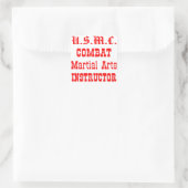 USMC Combat Martial Arts Instructor Quadratischer Aufkleber (Tasche)