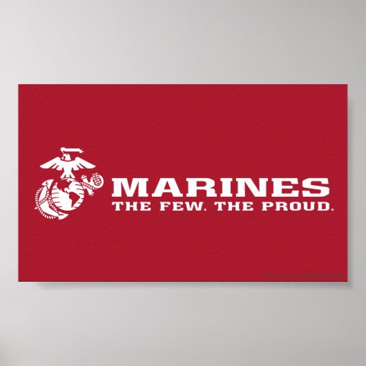 USMC Das Wenige Das stolze Logo - Weiß Poster (Vorne)