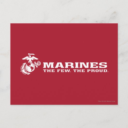 USMC Das Wenige Das stolze Logo - Weiß Postkarte (Vorderseite)