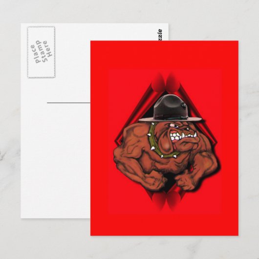 USMC Devil Dog Postkarte (Vorne/Hinten)