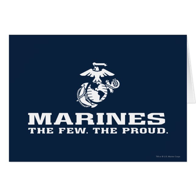USMC Die wenigen, die das Logo Stack - Weiß (Vorderseite (Horizontal))
