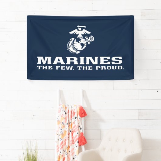 USMC Die wenigen, die das Logo Stack - Weiß Banner (Insitu)