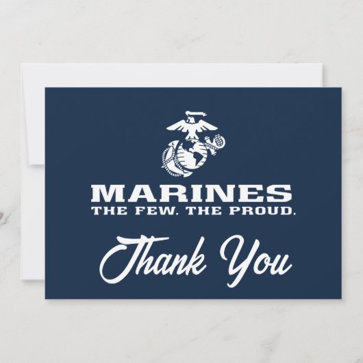 USMC Die wenigen, die das Logo Stack - Weiß Dankeskarte (Vorderseite)