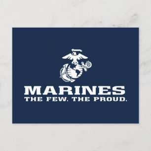 USMC Die wenigen, die das Logo Stack - Weiß Feiertagspostkarte