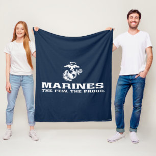 USMC Die wenigen, die das Logo Stack - Weiß Fleecedecke