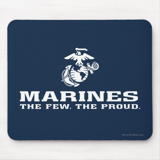 USMC Die wenigen, die das Logo Stack - Weiß Mousepad (Vorne)