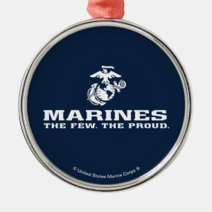 USMC Die wenigen, die das Logo Stack - Weiß Ornament Aus Metall