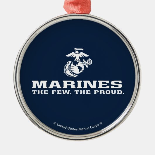 USMC Die wenigen, die das Logo Stack - Weiß Ornament Aus Metall (Vorne)