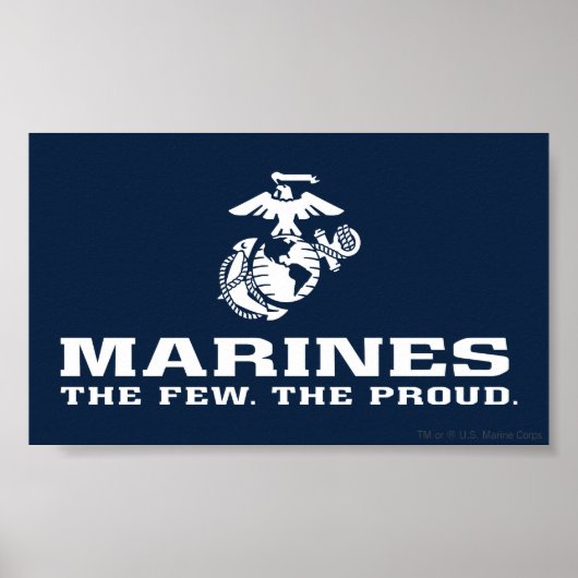 USMC Die wenigen, die das Logo Stack - Weiß Poster (Vorne)