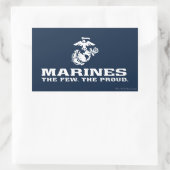 USMC Die wenigen, die das Logo Stack - Weiß Rechteckiger Aufkleber (Tasche)