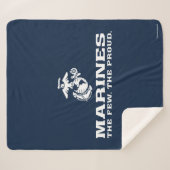 USMC Die wenigen, die das Logo Stack - Weiß Sherpadecke (Vorderseite (Horizontal))