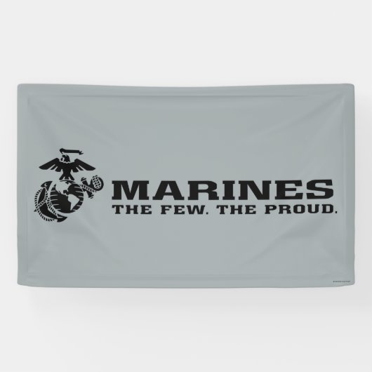 USMC "Die wenigen, die stolz" gestapelte schwarze  Banner (Horizontal)