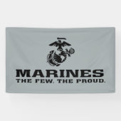 USMC "Die wenigen, die stolz" gestapelte schwarze Banner (Horizontal)
