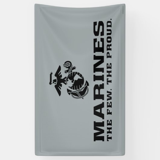 USMC "Die wenigen, die stolz" gestapelte schwarze Banner (Vertikal)
