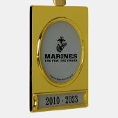 USMC "Die wenigen, die stolz" gestapelte schwarze Banner-Ornament Gold (Rechts)
