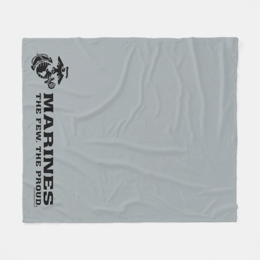USMC "Die wenigen, die stolz" gestapelte schwarze Fleecedecke (Vorderseite (Horizontal))