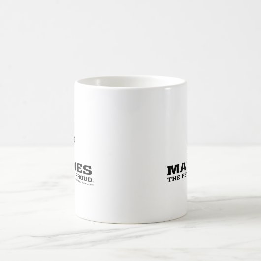 USMC "Die wenigen, die stolz" gestapelte schwarze Kaffeetasse (Mittel)