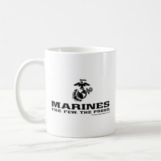 USMC "Die wenigen, die stolz" gestapelte schwarze Kaffeetasse