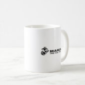 USMC "Die wenigen, die stolz" gestapelte schwarze  Kaffeetasse (VorderseiteRechts)