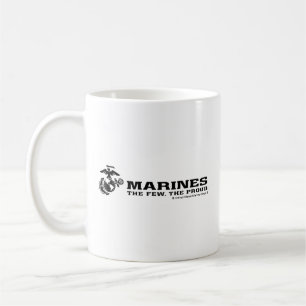 USMC "Die wenigen, die stolz" gestapelte schwarze  Kaffeetasse