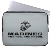 USMC "Die wenigen, die stolz" gestapelte schwarze Laptopschutzhülle (Vorderseite)