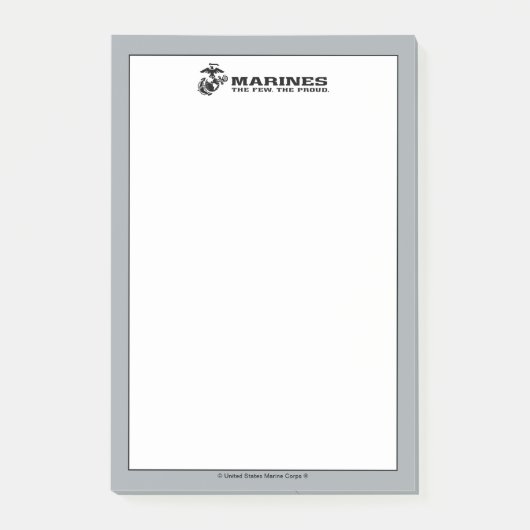 USMC "Die wenigen, die stolz" gestapelte schwarze  Post-it Klebezettel (Vorderseite)