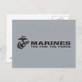 USMC "Die wenigen, die stolz" gestapelte schwarze  Postkarte (Vorne/Hinten)