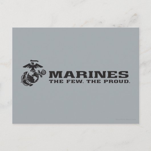 USMC "Die wenigen, die stolz" gestapelte schwarze  Postkarte (Vorderseite)