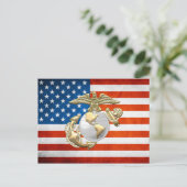 USMC Eagle, Kugel u. Anker (EGA) [3D] Postkarte (Stehend Vorderseite)