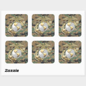 USMC Eagle, Kugel u. Anker (EGA) [3D] Quadratischer Aufkleber (Blatt)