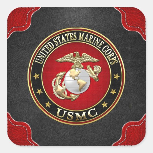 USMC EGA [Special Edition] [3D] Quadratischer Aufkleber (Vorderseite)