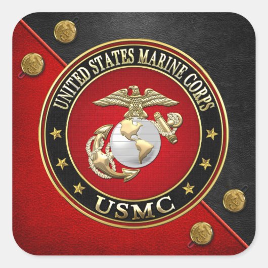 USMC EGA [Special Edition] [3D] Quadratischer Aufkleber (Vorderseite)