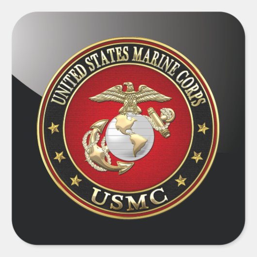 USMC EGA [Special Edition] [3D] Quadratischer Aufkleber (Vorderseite)