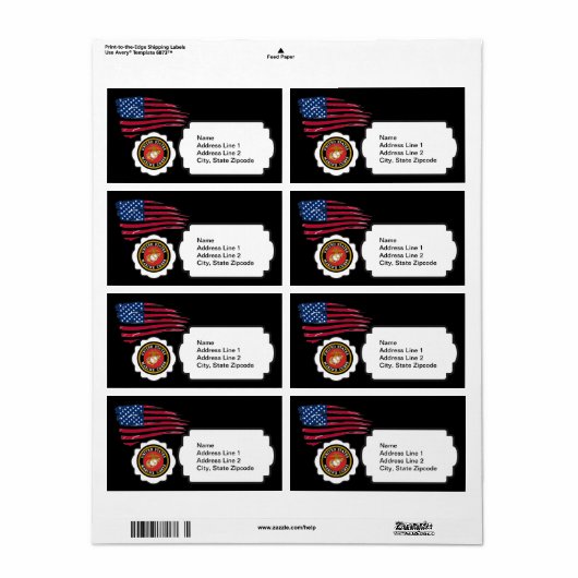 USMC-Emblem mit US-Flagge (Vorne)