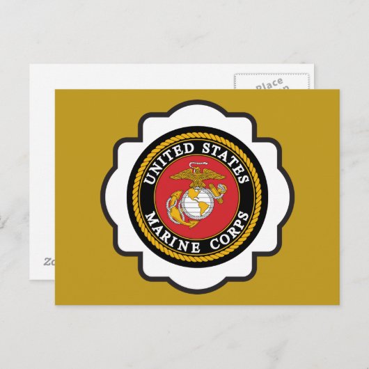 USMC Emblem-Siegel Postkarte (Vorne/Hinten)