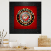 USMC-Emblem [Special Edition] [3D] Poster (Küche)