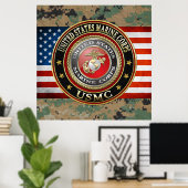 USMC-Emblem [Special Edition] [3D] Poster (Heimbüro)