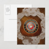USMC-Emblem [Special Edition] [3D] Postkarte (Vorne/Hinten)