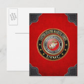 USMC-Emblem [Special Edition] [3D] Postkarte (Vorne/Hinten)