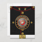 USMC-Emblem [Special Edition] [3D] Postkarte (Vorne/Hinten)
