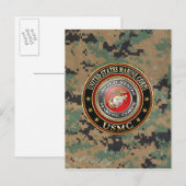USMC-Emblem [Special Edition] [3D] Postkarte (Vorne/Hinten)